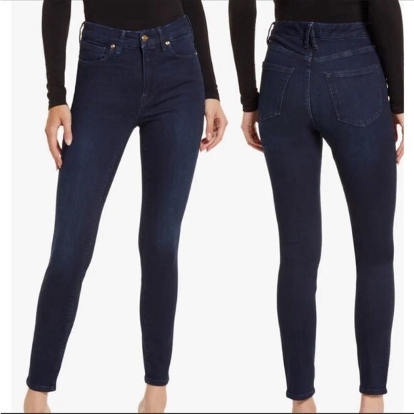 Good American Good Legs Dark Wash Booty Sculpt Skinny Jeans Size 2 - Picture 2 of 9